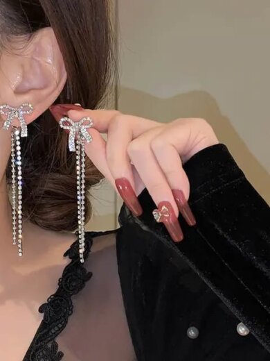 White stone work korean design earring for girls & womens