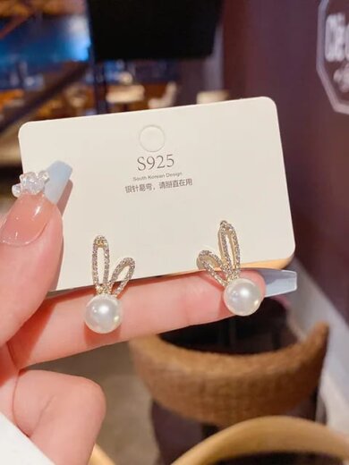 Bunny ear shape korean design earring for girls & womens