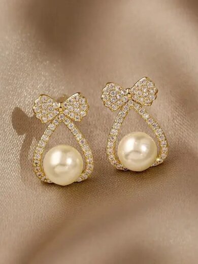 Beautiful white korean design top earring for girls & womens