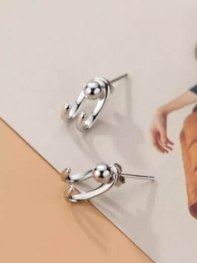 Silver plated korean desigen earring for girls & womens