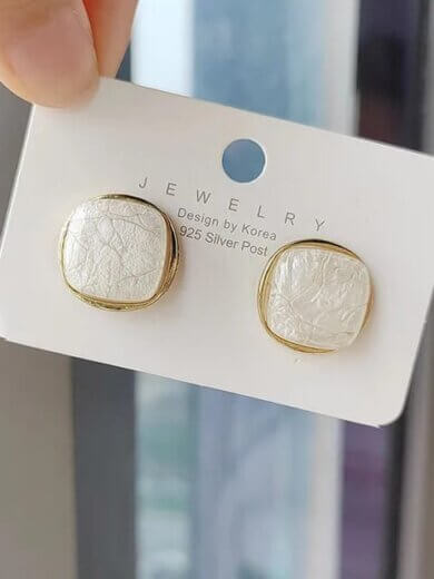 Beautiful white stylish korean earring for girls & womens